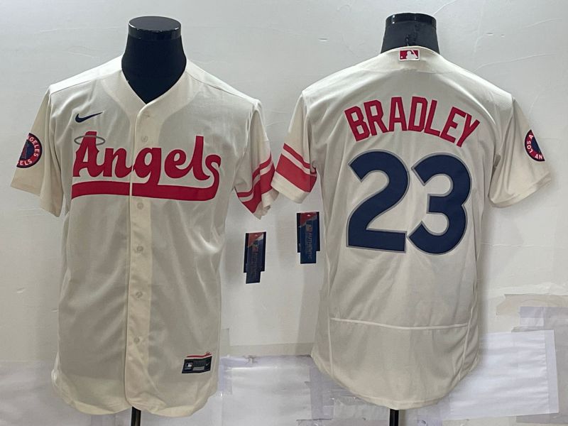 Cheap Men Los Angeles Angels 23 Bradley Cream City Edition Elite Nike 2022 MLB Jersey